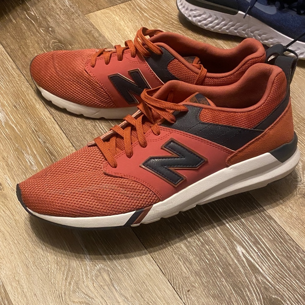 New Balance Men's Orange and Black Sneakers